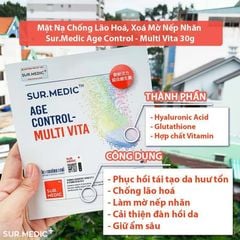 Mặt Nạ Sur.Medic+ Age Control - Multi Vita Chống Lão Hoá, Xoá Mờ Nếp Nhăn