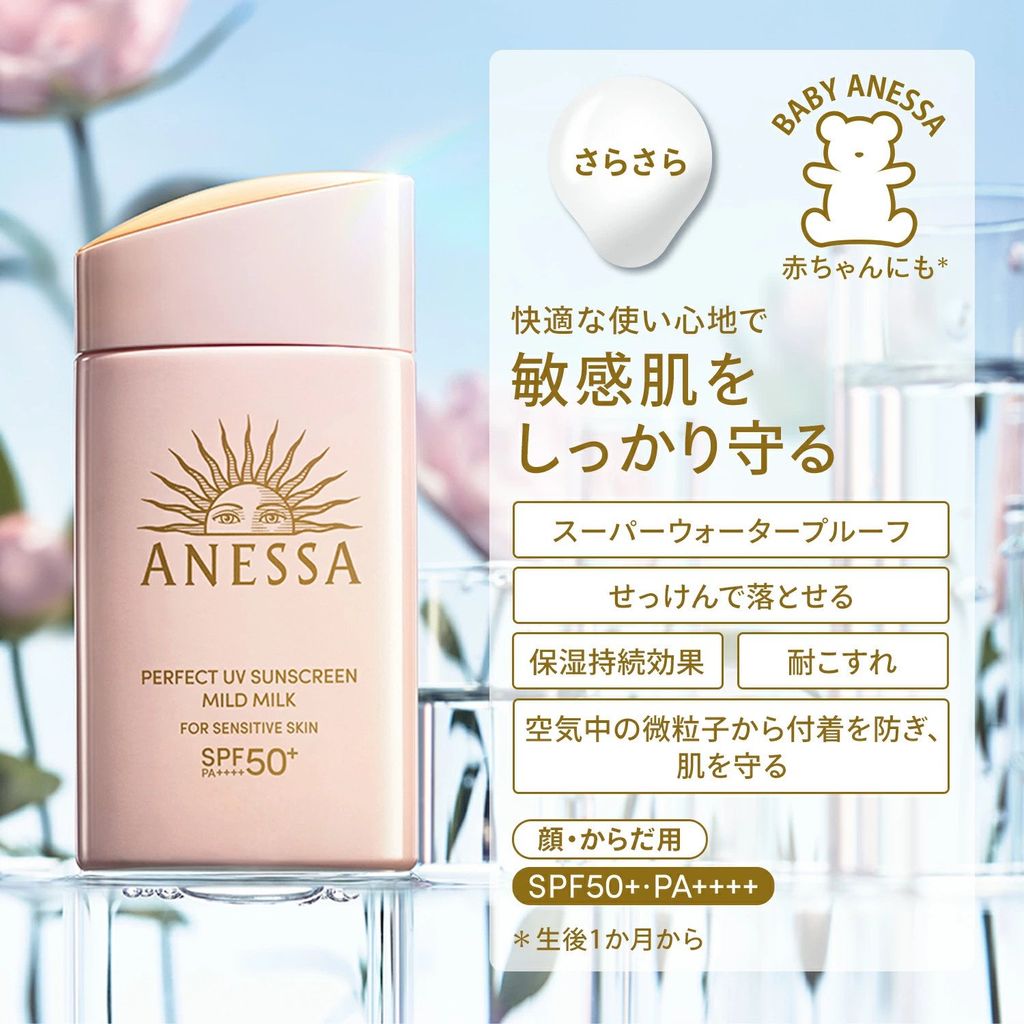 Sữa Chống Nắng Anessa Cho Da Nhạy Cảm 60ml #Hồng (Mẫu 2024 có hộp) - Ko Tđ
