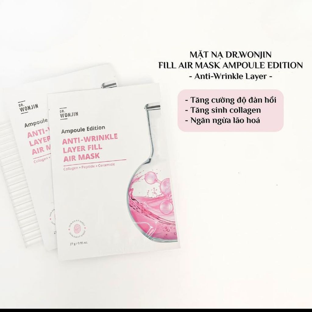 Mặt Nạ Wonjin Ampoule #Anti-Wrinkle (Hồng)