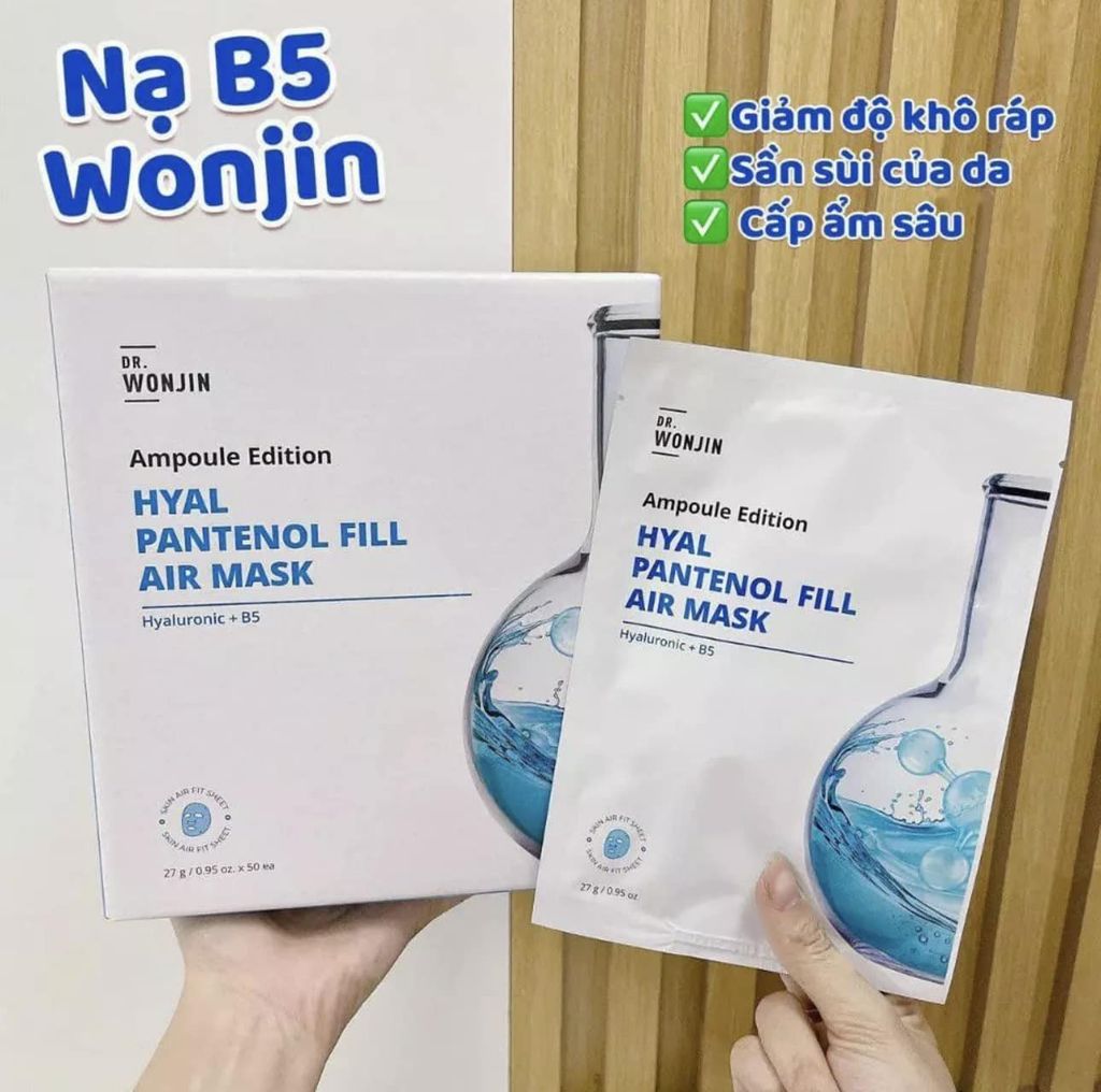 Mặt Nạ Wonjin Ampoule #Hyal Pantenol Fill Air Mask (Xanh Dương)