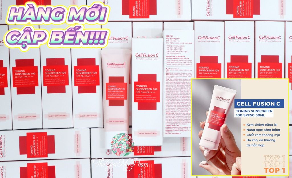 KCN Cell Fusion C Toning Sunscreen SPF50 PA+++ 50ml (Hồng)