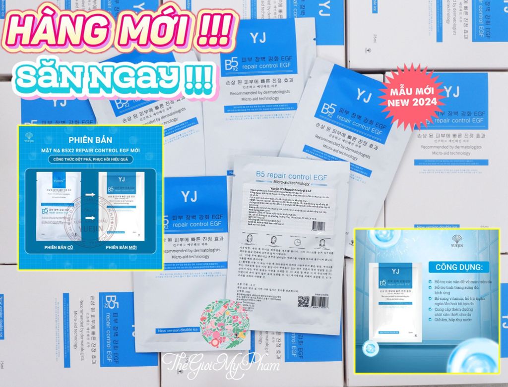 Mặt Nạ Yuejin B5x2 Repair Control EGF Mask Phục Hồi Cấp Ẩm Cho Da