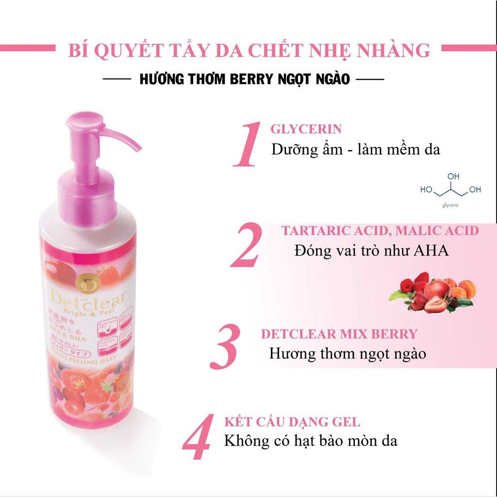 Gel Tẩy Da Chết Detclear Nhật (Chai Hồng)