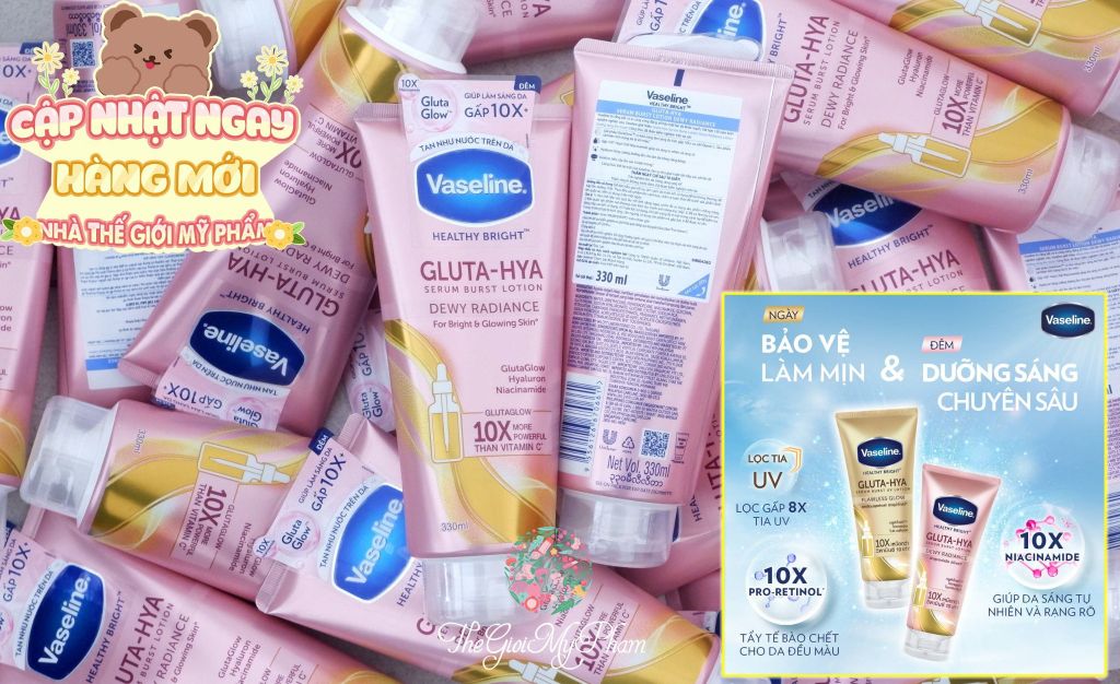 Vaseline - Gluta-Hyal 330ml #Dewy Radiance (Hồng)