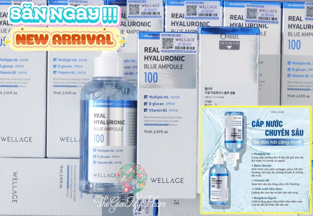 Tinh Chất Siêu Cấp Nước Wellage Real Hyaluronic Blue Ampoule 75ml