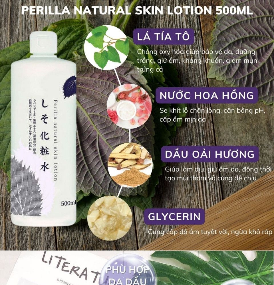 Toner Tía Tô Perilla Natural Skin Lotion 500ml