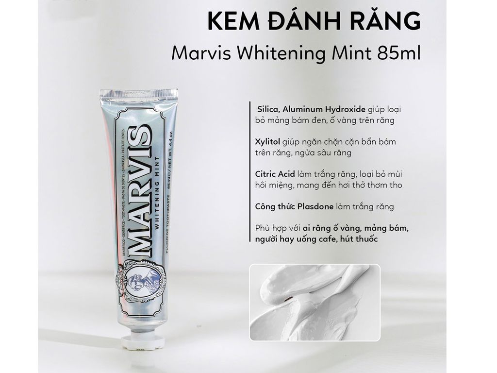 Kem Đánh Răng Marvis Whitening Mint 85ml