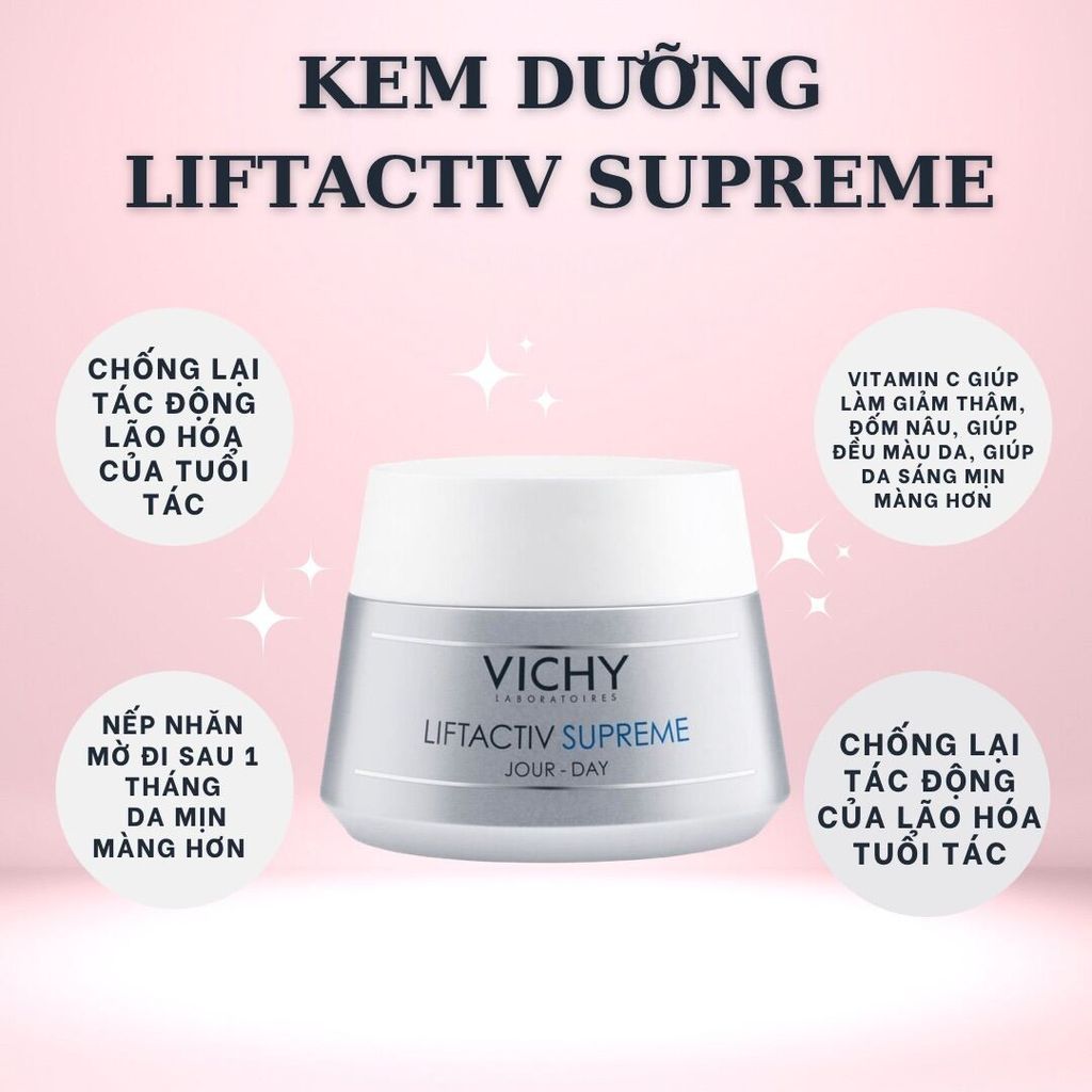 Kem Vichy Liftactiv Supreme Chống Lão Hóa 50ml # Ngày (Ko Tđ)
