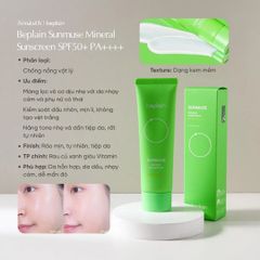 Kem Chống Nắng Beplain Sunmuse Mineral Sunscreen 50ml #Xanh Lá