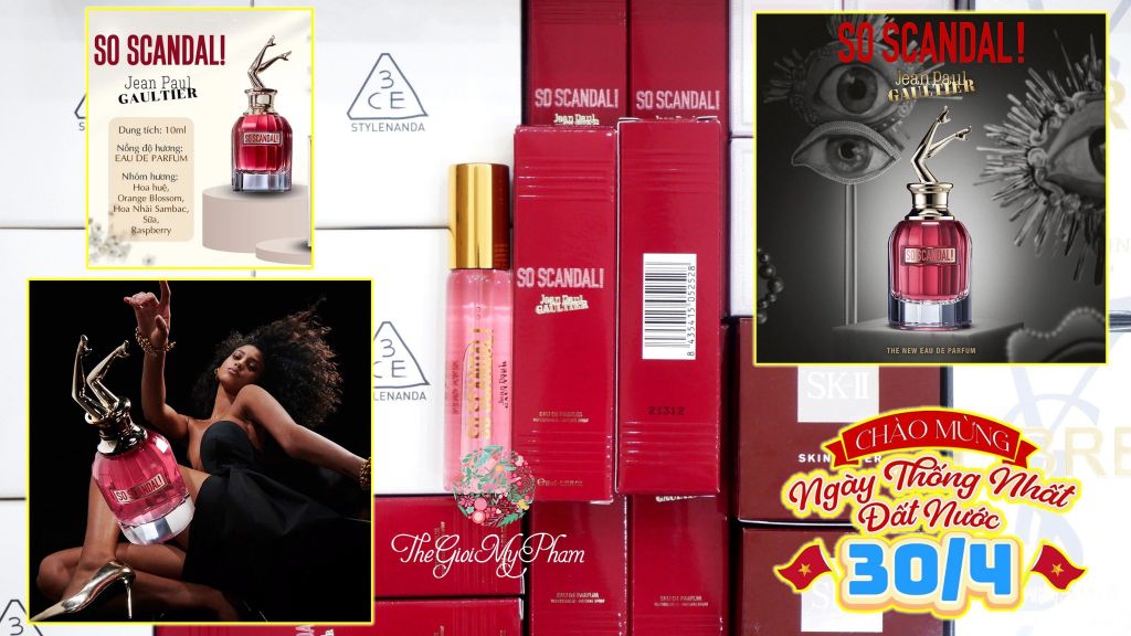 Nước Hoa Mini Nữ Jean Paul Gaultier - So Scandal EDP 15ml (Ko Tđ) Đỏ