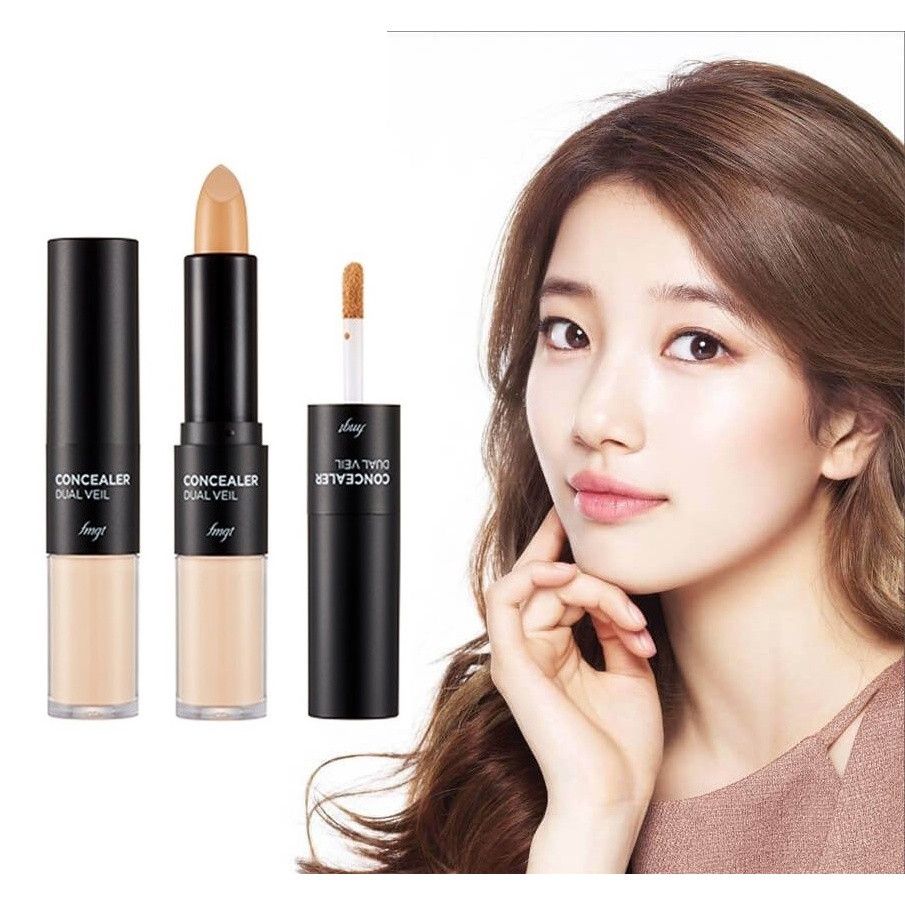 Kem Che Khuyết Điểm 2 Đầu The Face Shop Concealer Dual Veil #V201