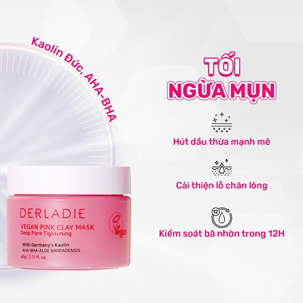 Derladie Mặt Nạ Đất Sét Thuần Chay 60g