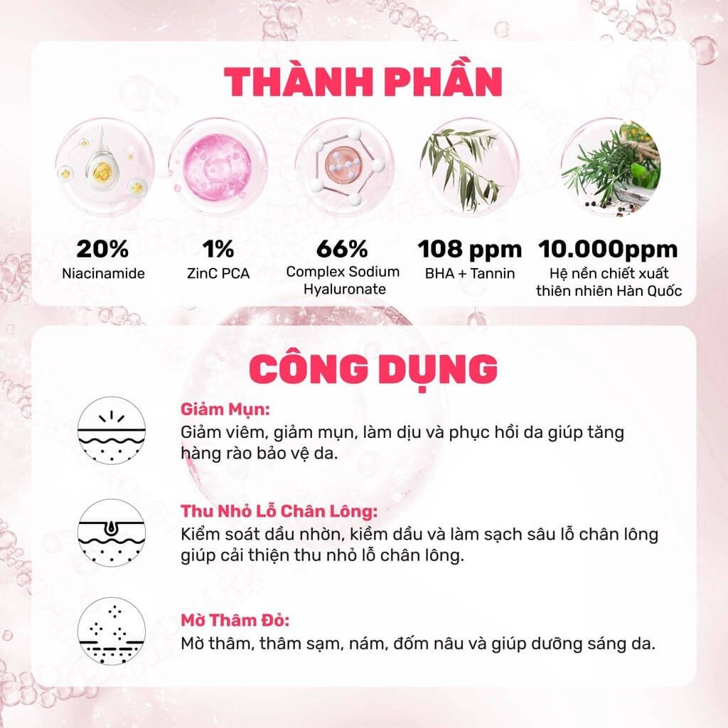 Serum Derladie Niacinamide 20% Giảm Mụn, Mờ Thâm Đỏ 30ml