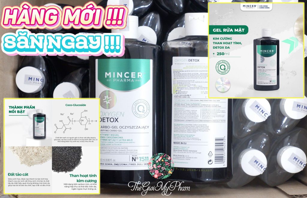 Gel Rửa Mặt Mincer Pharma Detox Kim Cương Than Hoạt Tính 250ml