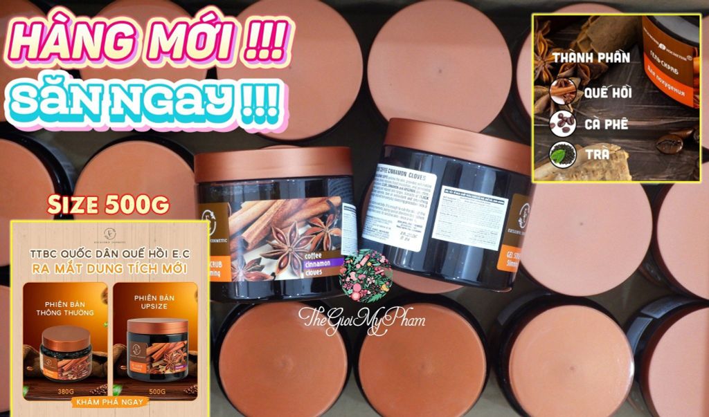 Tẩy Da Chết Toàn Thân Exclusive Cosmetic Quế Hồi Cafe 500g