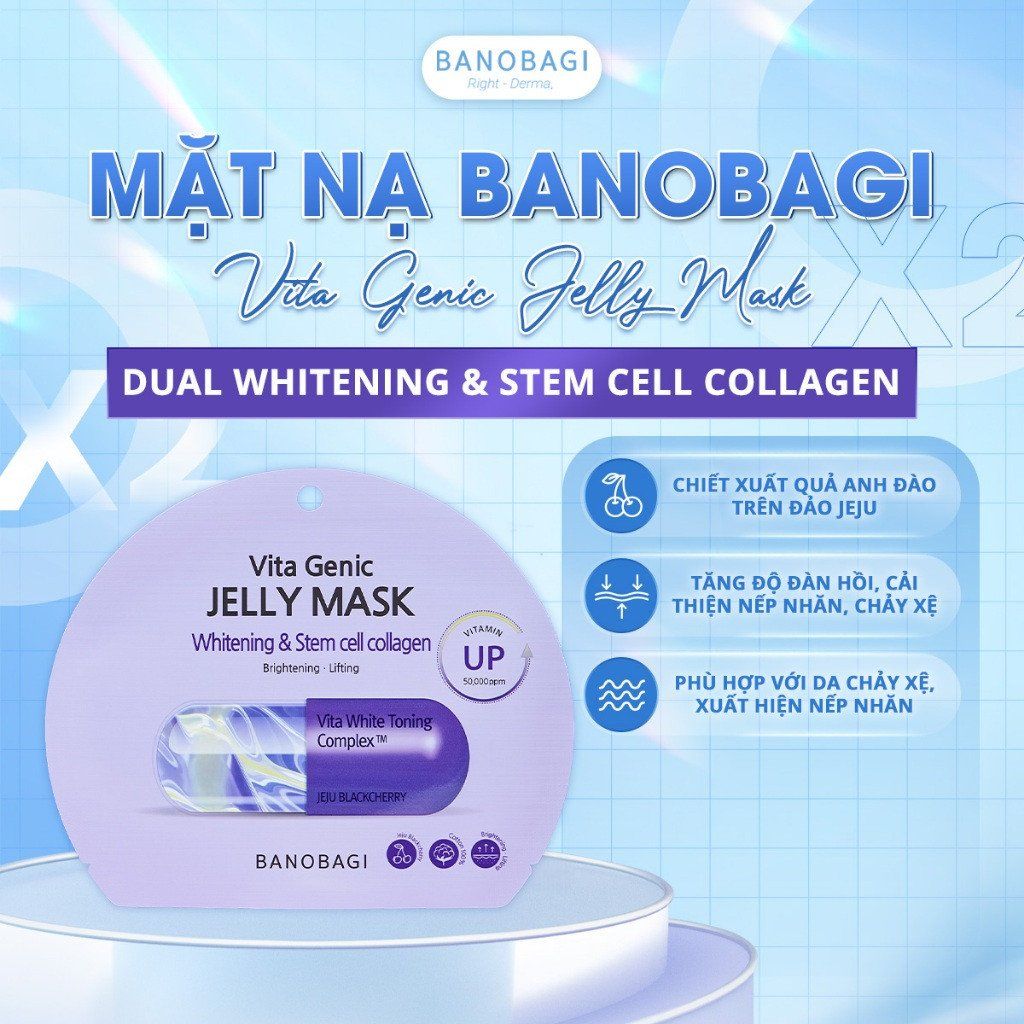 Banobagi - Nạ Whitening & Stem Cell Collagen (Tím)