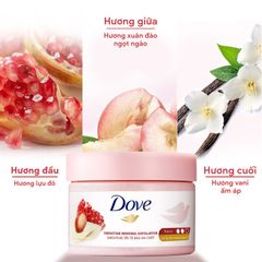 Tẩy Da Chết Dove Hương Lựu Đỏ 298g (Bản Việt)