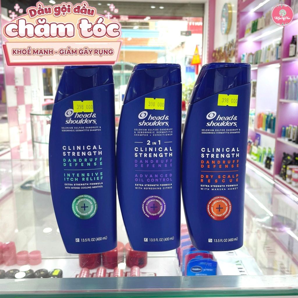 H&D - Dầu Gội Head & Shoulders Clinical Strength 400ml #Tím (Mẫu Mới)