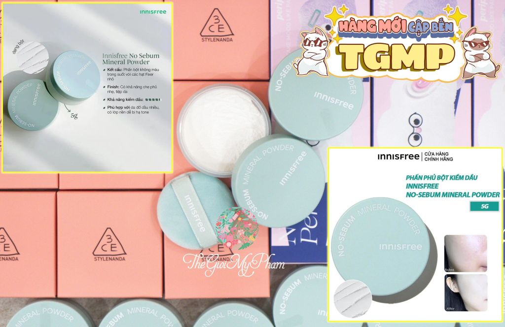 Phấn Phủ Bột Kiềm Dầu Innisfree No Sebum Mineral Powder 5g