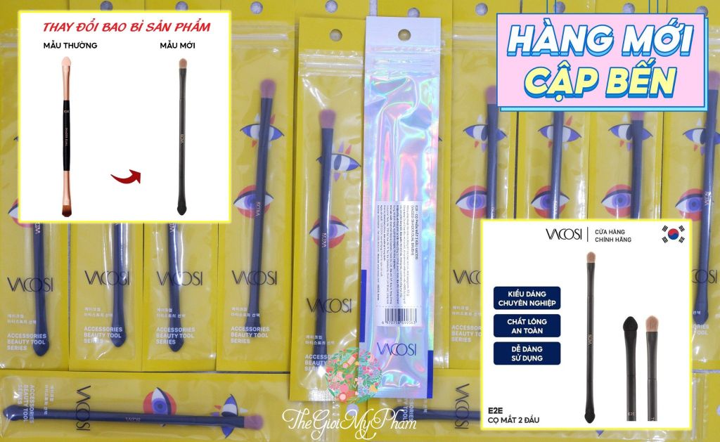 E2E- Cọ Phấn Mắt Hai Đầu Vacosi