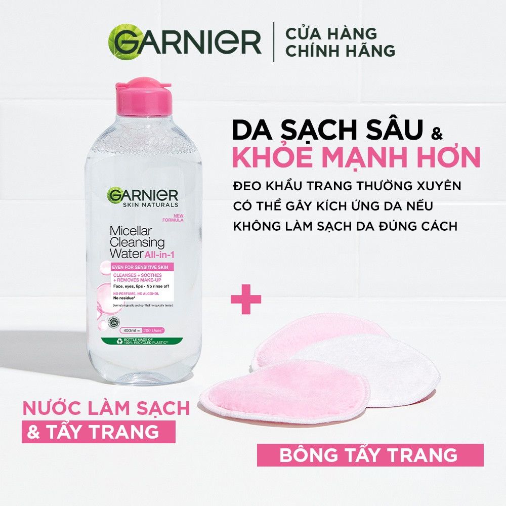 Garnier - Tẩy Trang 400ml #Hồng