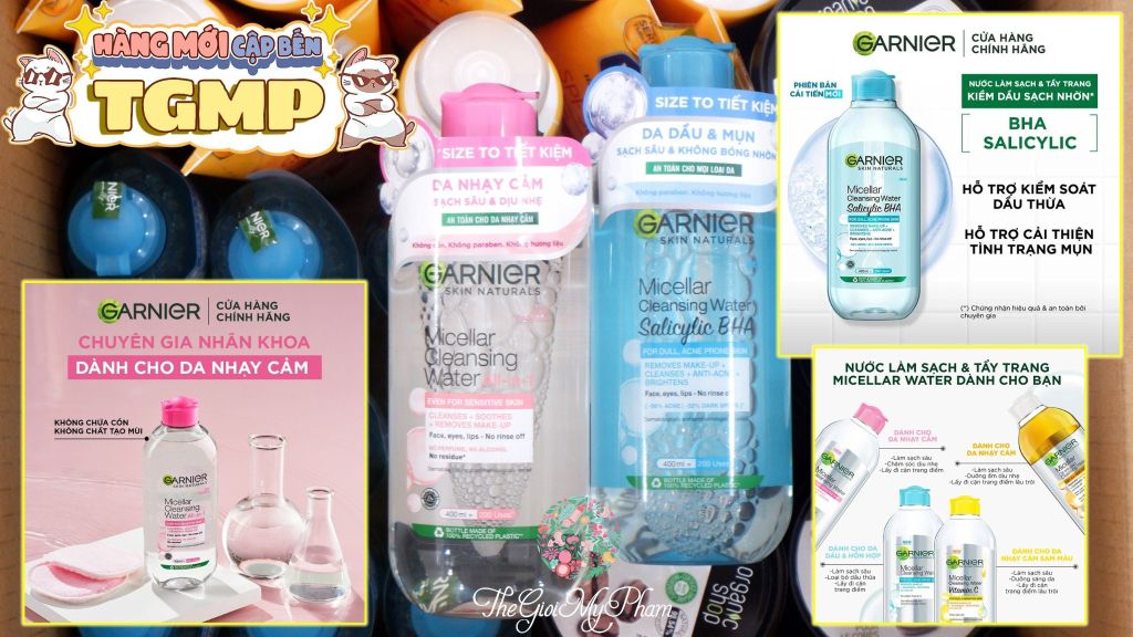 Garnier - Tẩy Trang 400ml #Hồng
