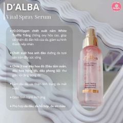 Xịt Khoáng Dưỡng Sáng Da, Chống Lão Hóa D'Alba White Truffle Vital Spray Serum 100ml (Hồng)