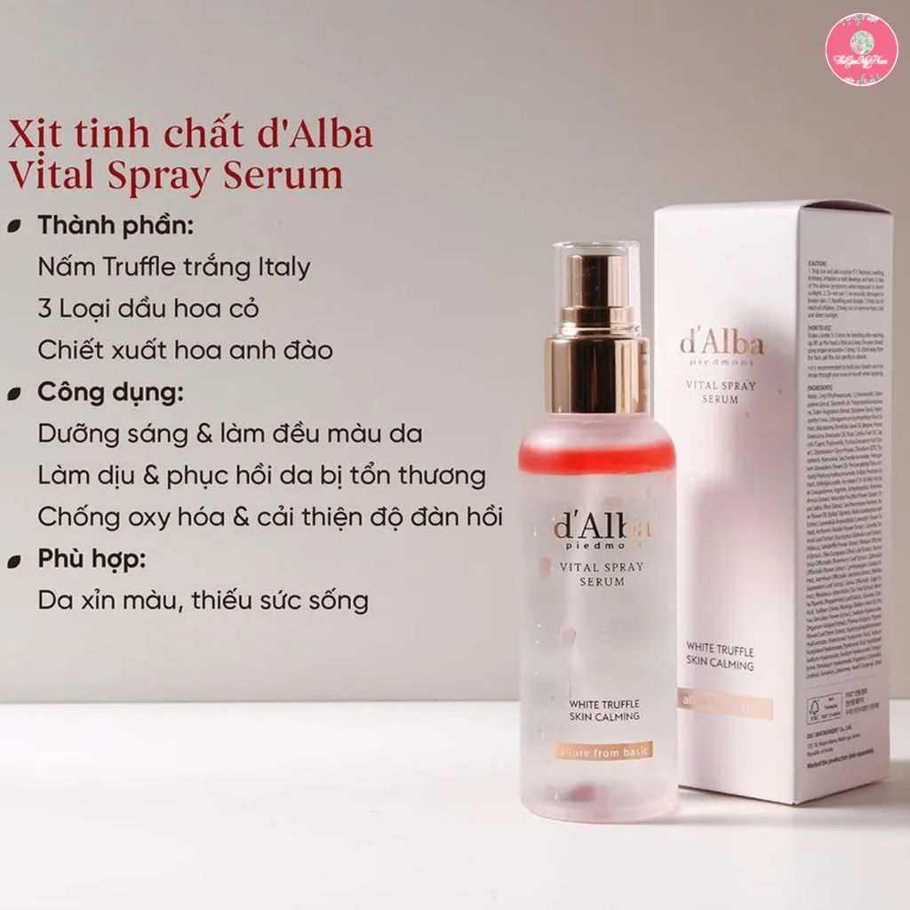 Xịt Khoáng Dưỡng Sáng Da, Chống Lão Hóa D'Alba White Truffle Vital Spray Serum 100ml (Hồng)