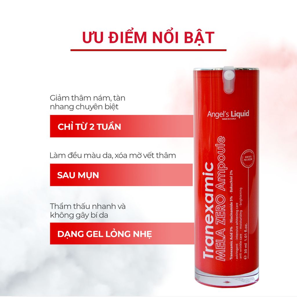 Tinh Chất Trị Nám Angel's Liquid Tranexamic Mela Zero Ampoule 30ml
