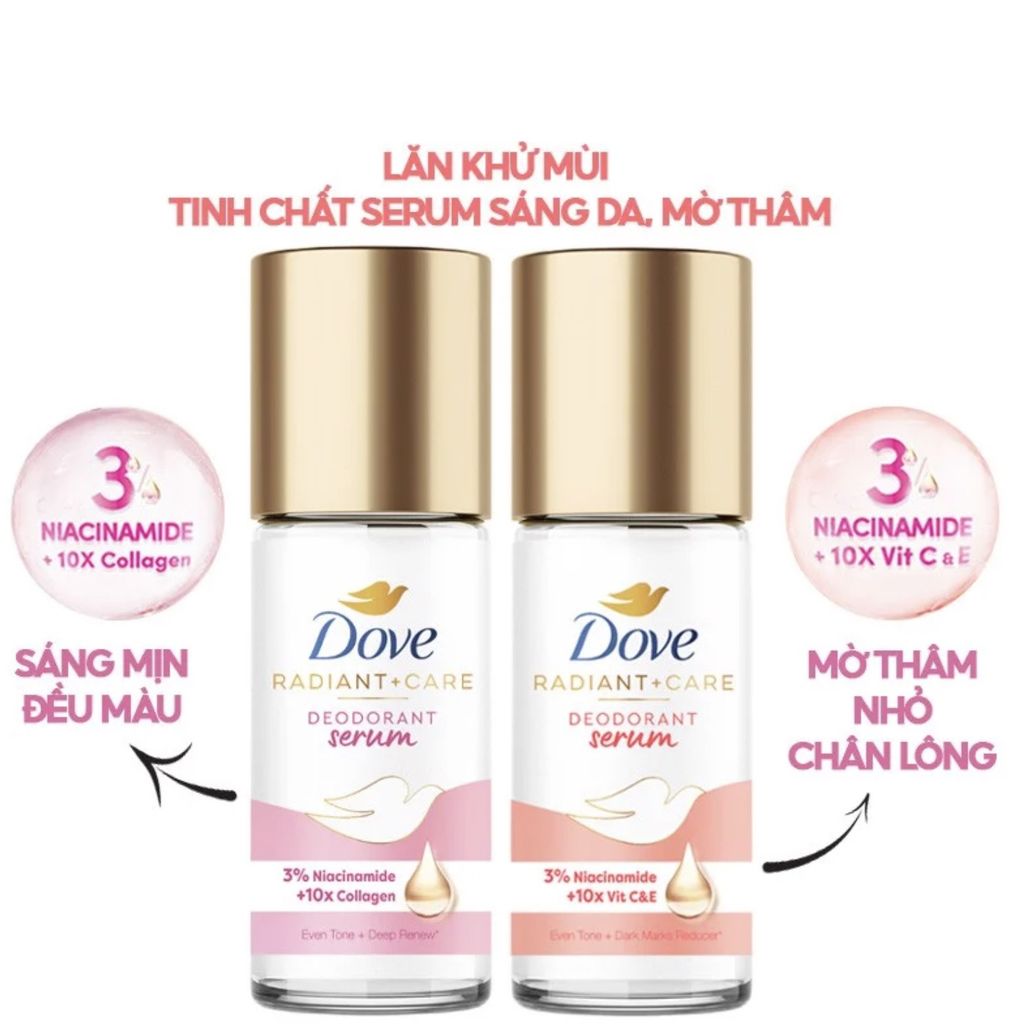 Lăn Khử Mùi Dove Sáng Da Niacinamide + Collagen 45ml