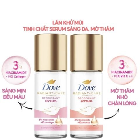 Lăn Khử Mùi Dove Sáng Da Niacinamide + Collagen 45ml
