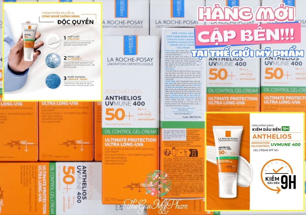 Kem Chống Nắng La Roche-Posay Anti-Shine Gel Cream 50ml (Gạch Xanh)