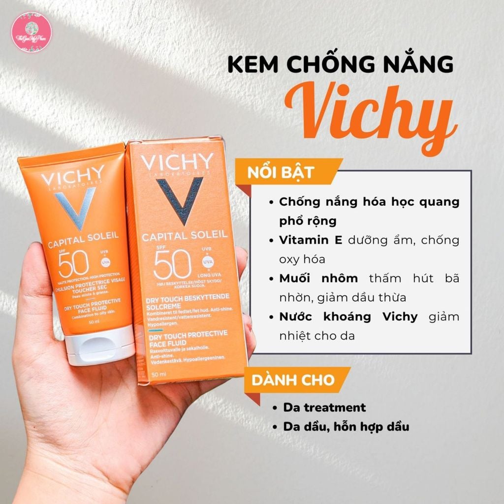 Vichy - Kem chống nắng Vichy Pháp 50ml (Dạng Emulsion) Mẫu mới