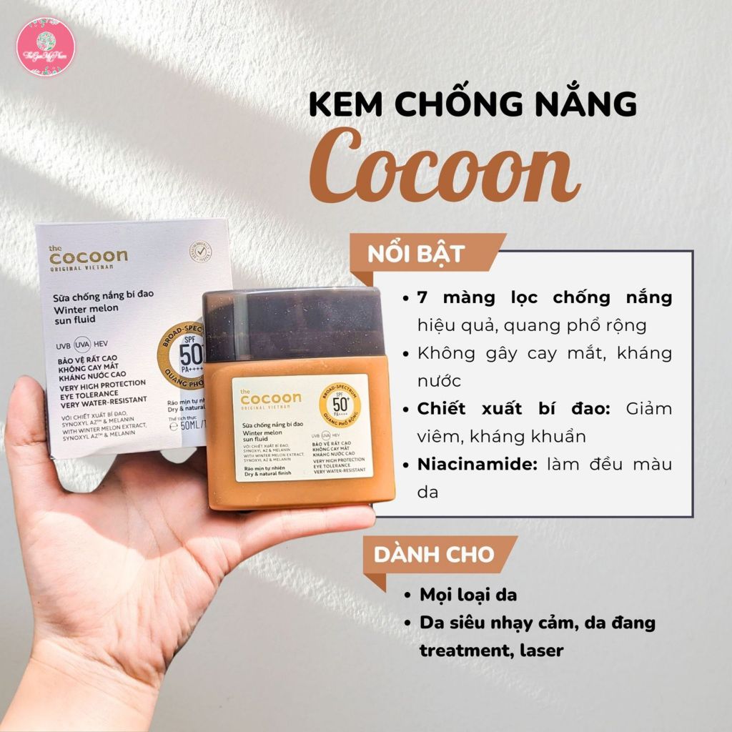 Sữa Chống Nắng Cocoon Bí Đao Winter Melon Sun Fluid SPF50+ PA++++ 50ml