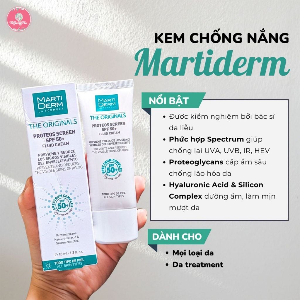 Kem Chống Nắng MARTIDERM Proteos Screen SPF 50+ Fluid 40ml Cty T-Cell ( ko tđ)