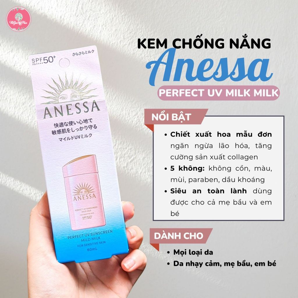 Sữa Chống Nắng Anessa Cho Da Nhạy Cảm 60ml #Hồng (Mẫu 2024 có hộp) - Ko Tđ