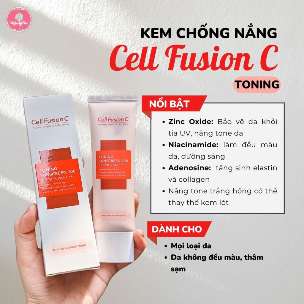 KCN Cell Fusion C Toning Sunscreen SPF50 PA+++ 50ml (Hồng)