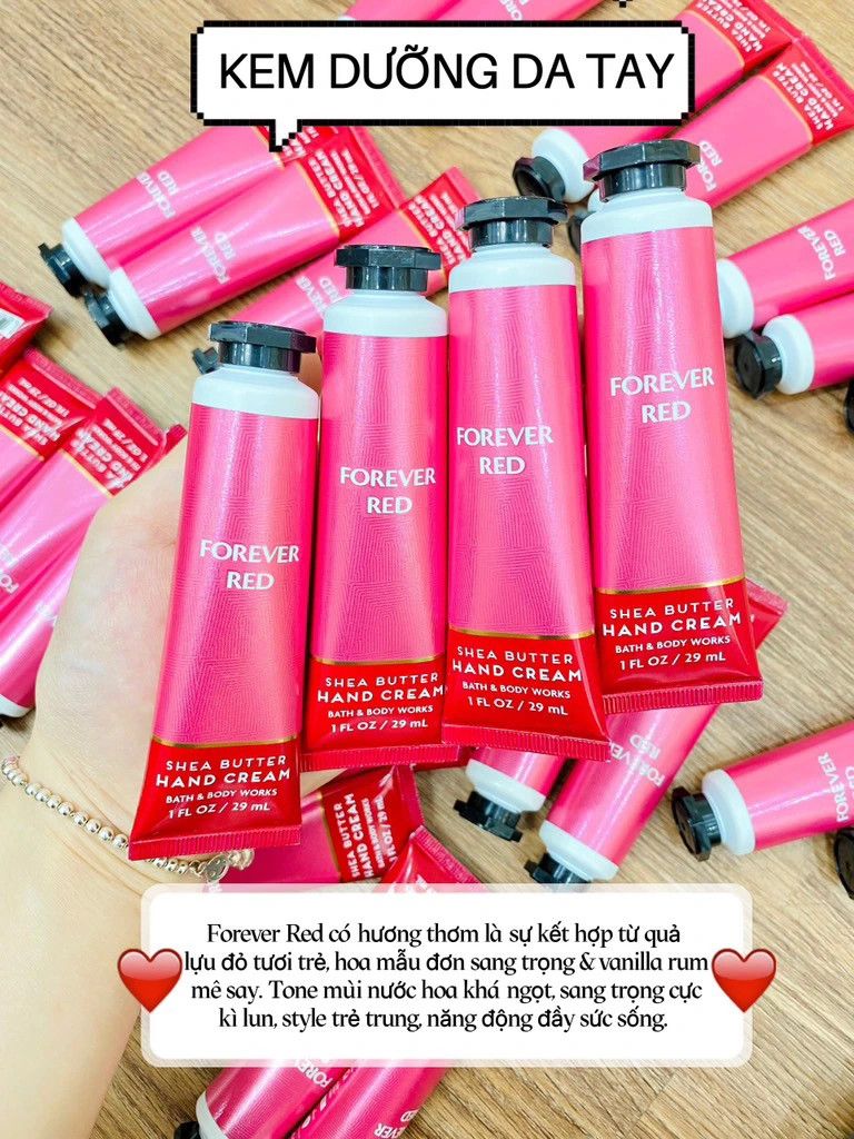 Kem Dưỡng Da Tay Bath & Body Works 29ml #Forever Red