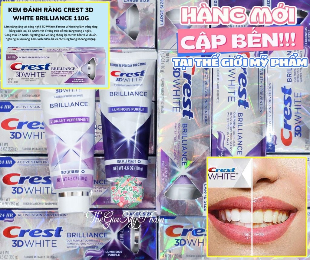 Crest 3D White - KĐR Brilliance #Luminous Purple 130g