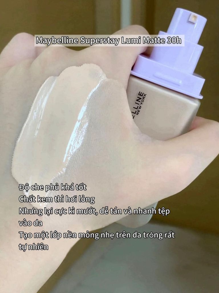 Kem Nền Maybelline Super Stay Up To 30h Lumi Matte Foundation SPF16 35ml #115