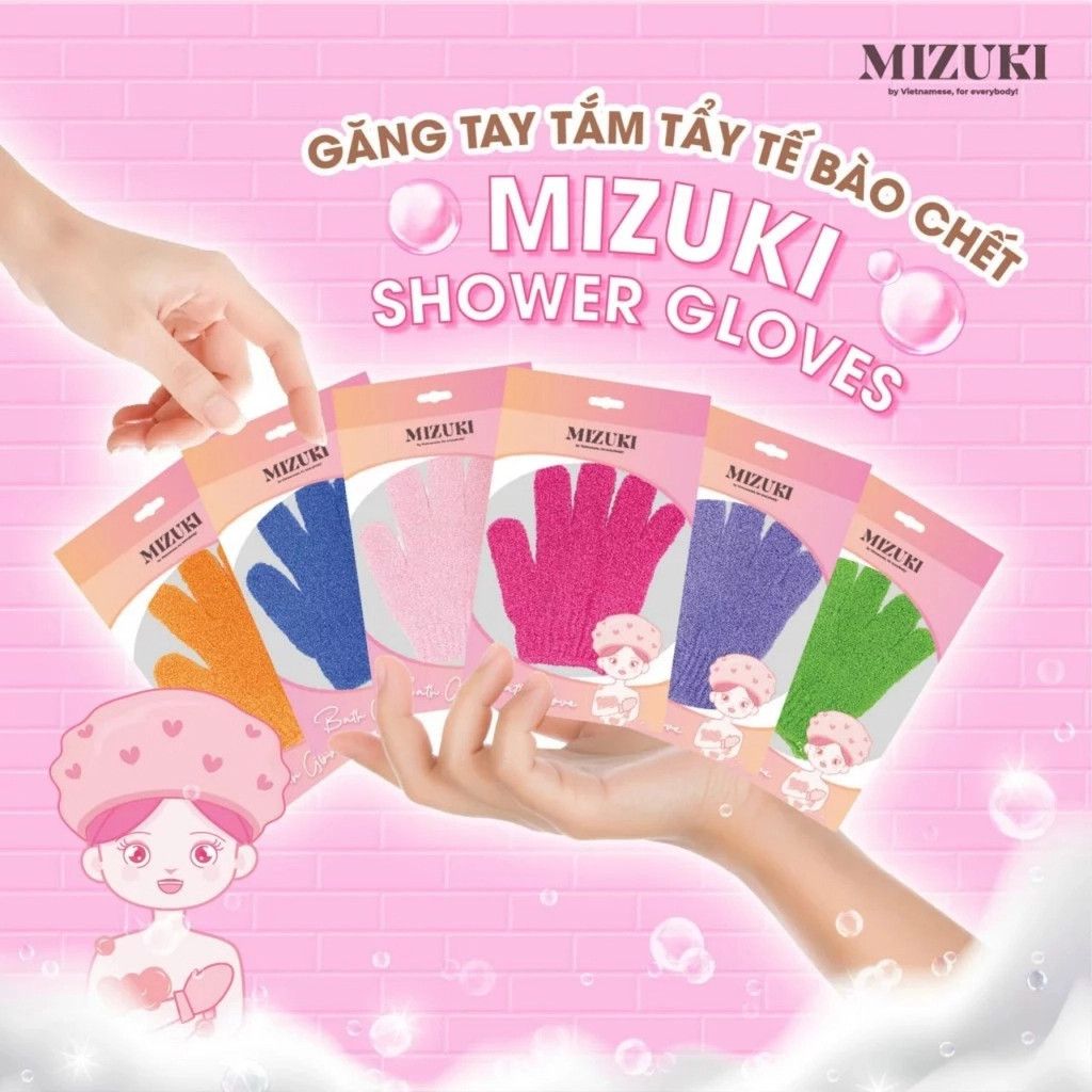 Găng Tay Tắm Tẩy Tế Bào Chết Mizuki Shower Gloves (1 Cái)