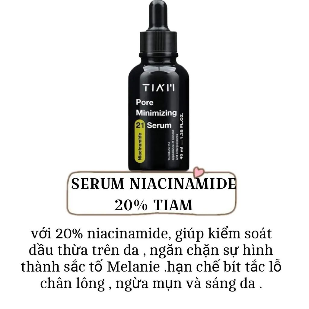 Tinh Chất Kiểm Soát Dầu Nhờn Thu Nhỏ Lỗ Chân Lông 20% Niacinamide +1% Zinc Tiam Pore Mininmizing 21