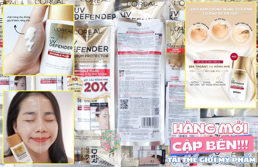 Loreal - KCN UV Defender UV Serum 5.5ml #Gạch Đỏ (Mini)