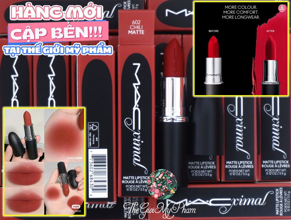 Son Thỏi MAC Ximal Matte #602 Chili (Ko Tđ)