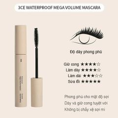 Mascara 3CE Waterproof Mega Volume