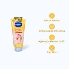 Dưỡng Thể Vaseline Healthy Bright SPF50 70ml (Tuýp Vàng) mini