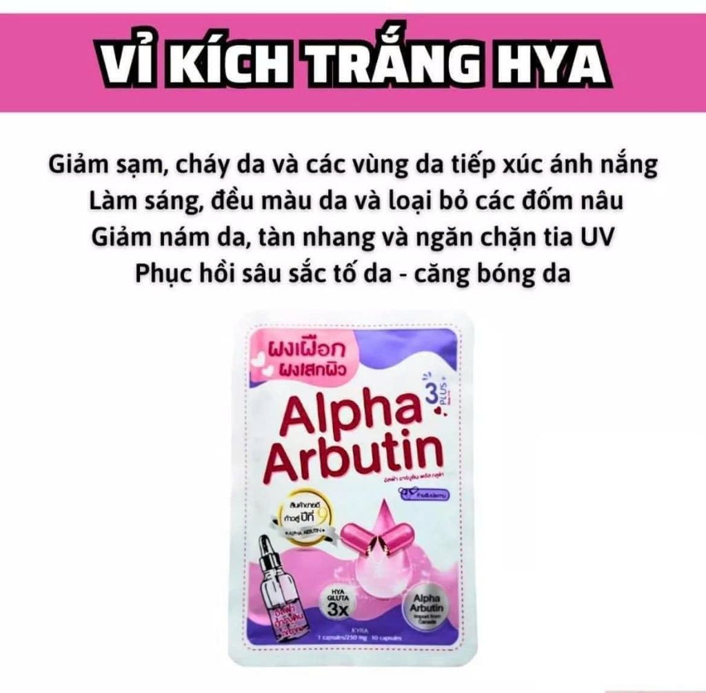 Bột Kích Trắng Alpha Arbutin Hya Gluta (Mới 2024)