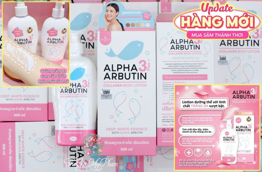 Sữa Dưỡng Thể Precious Skin Alpha Arbutin Collagen Lotion 3Plus+ 500ml