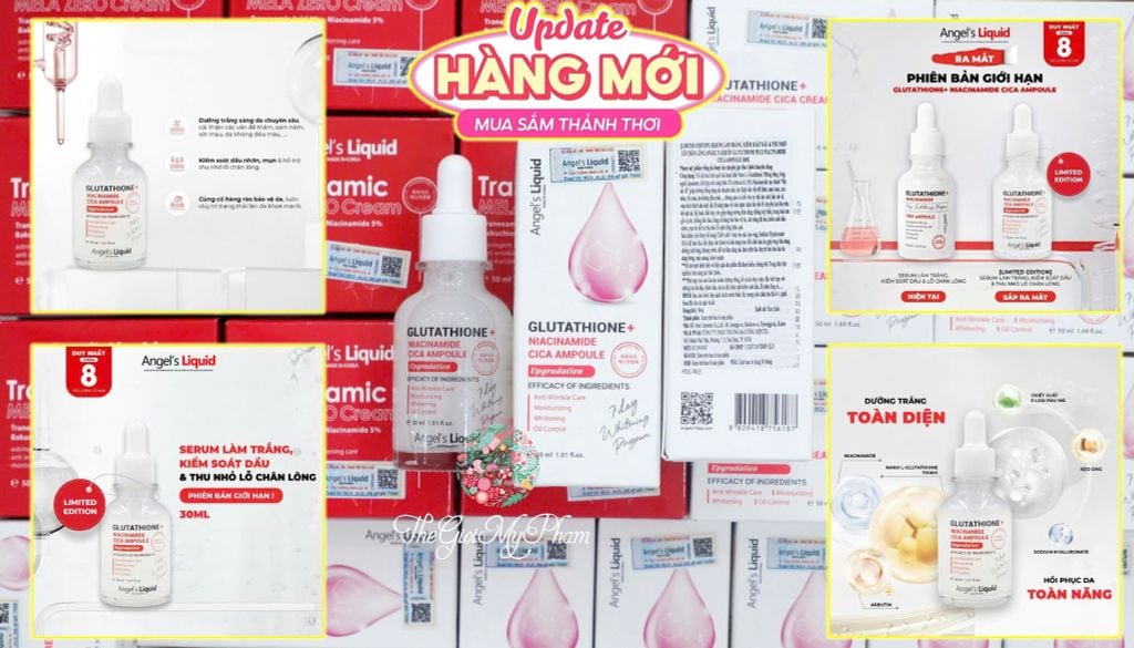 Tinh Chất Angel’s Liquid Glutathione+Niacinamide Cica Ampoule (Upgradation) 30ml