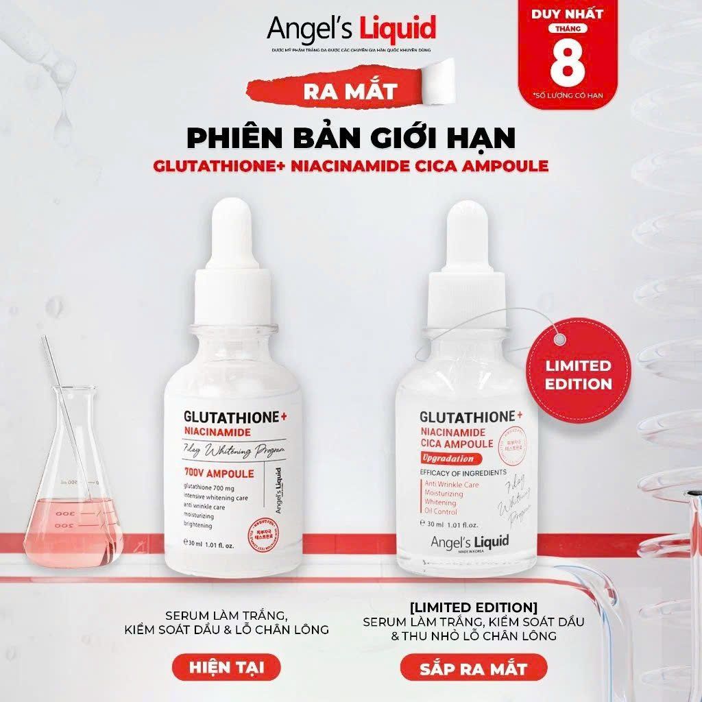 Tinh Chất Angel’s Liquid Glutathione+Niacinamide Cica Ampoule (Upgradation) 30ml